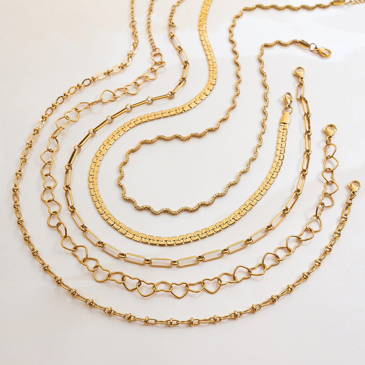 Wholesale  Stainless Steel Gold Necklace Cuban Clavicle Chain