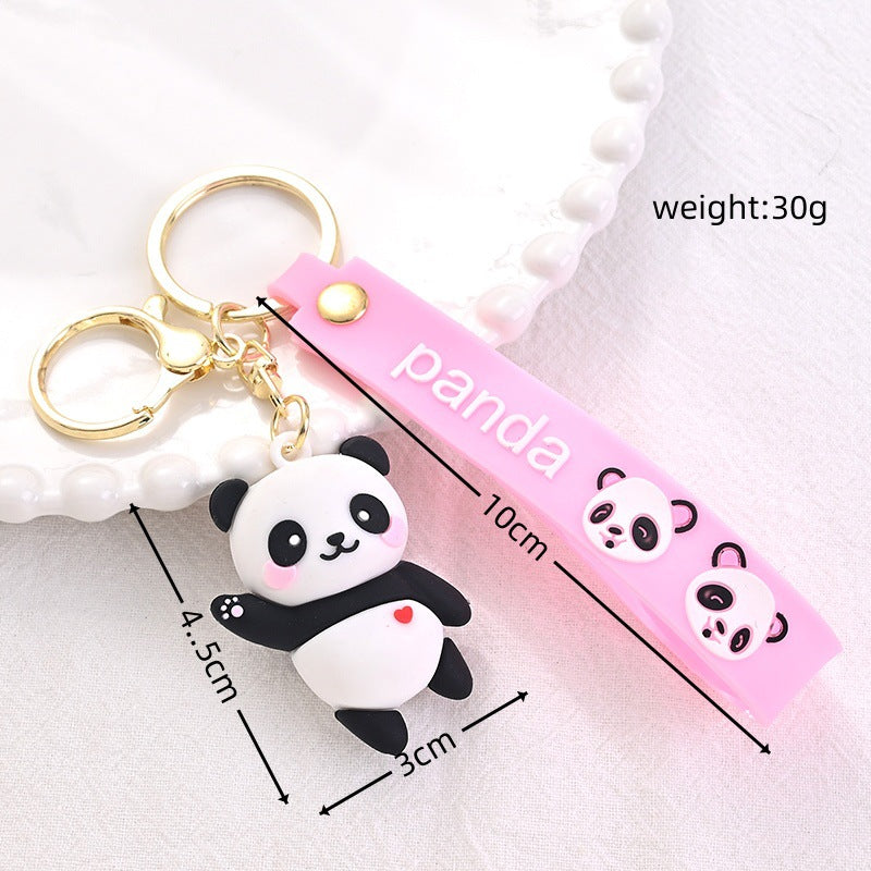 Portachiavi in ​​​​PVC di bambù panda di bambù carino portachiavi del panda del tesoro nazionale all'ingrosso