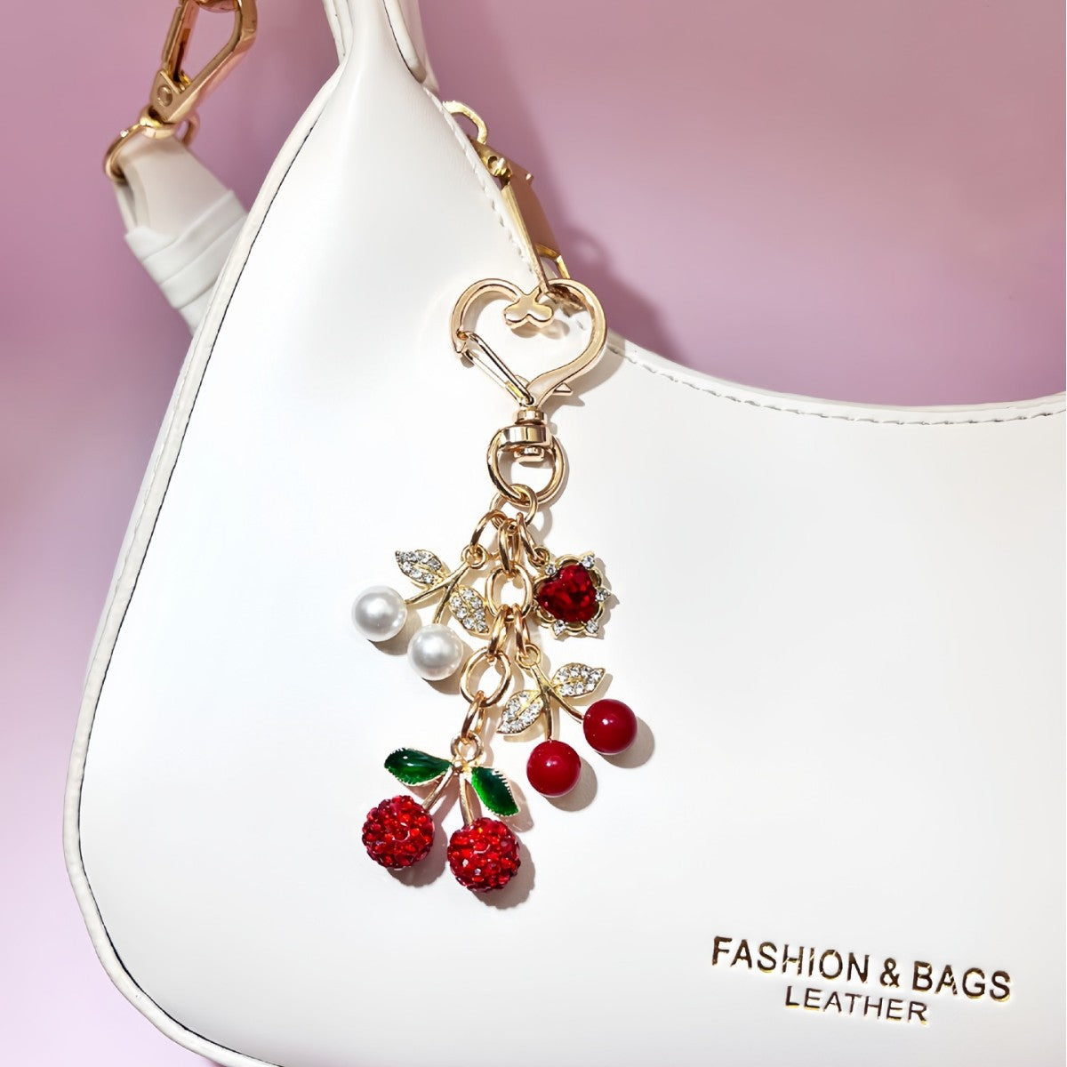 Wholesale Fully rhinestone cherry light luxury fashion pendant high-value alloy chain