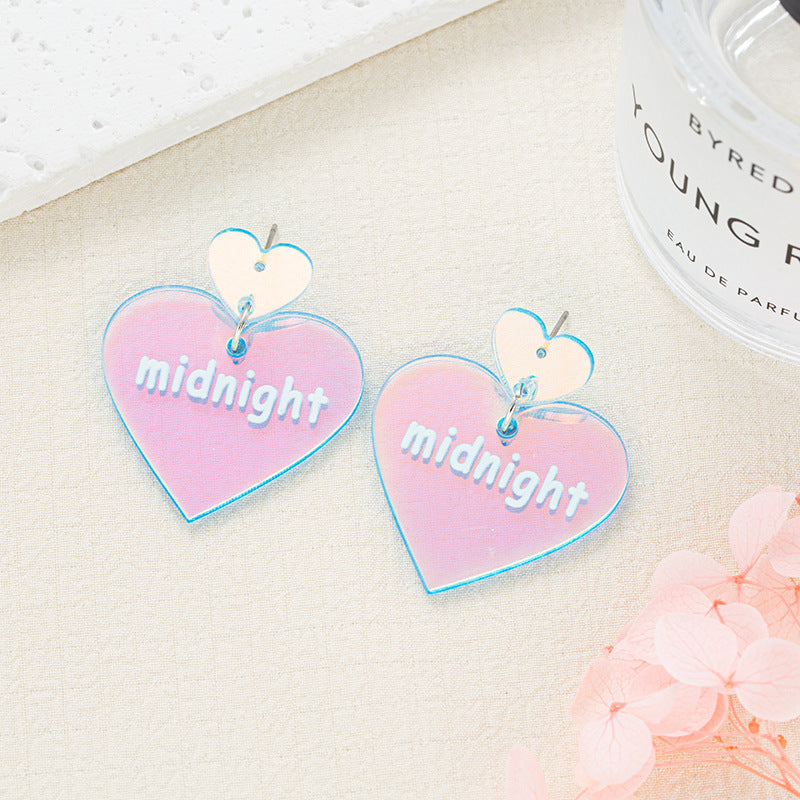 Wholesale Creative Acrylic Earrings Laser Heart Earrings ACC-ES-Jiay012