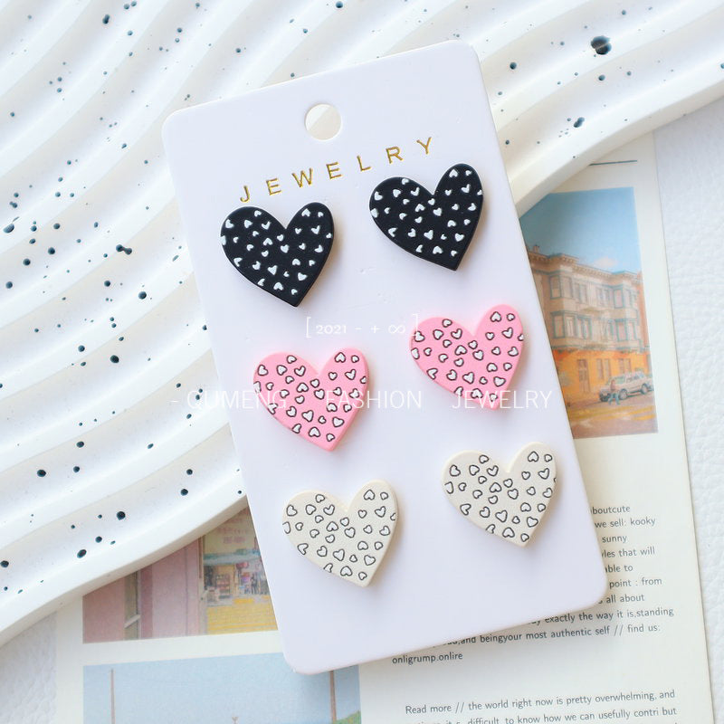 Wholesale Valentine's Day Love Heart Lips Rose Acrylic Earrings Set