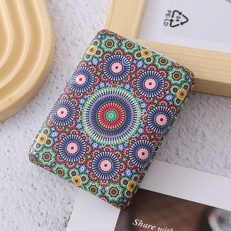 Wholesale Bohemian Style Folding Rectangular Portable Double-sided Pu Bread Mirror ACC-MR-Haic004
