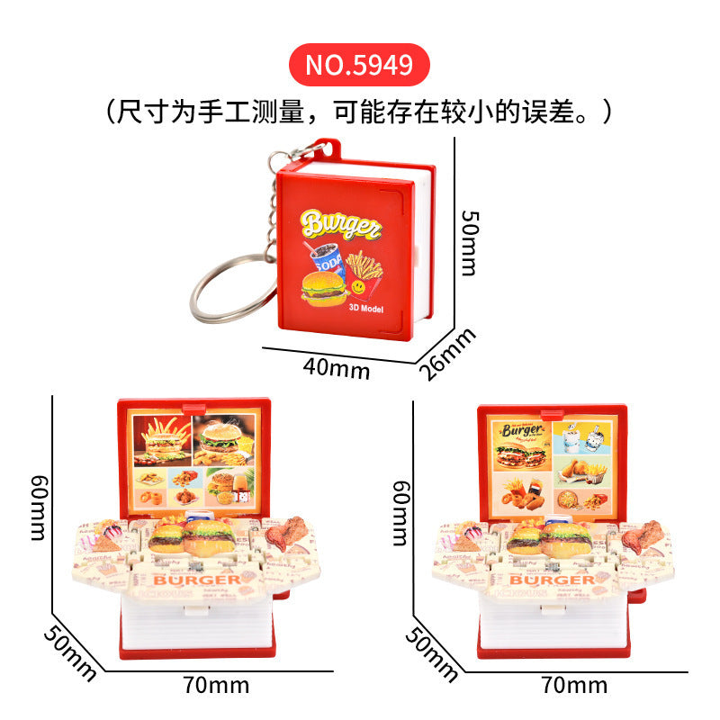 Wholesale 3D Stereo Dinosaur Foldableing Bomb Book Mini Keychain