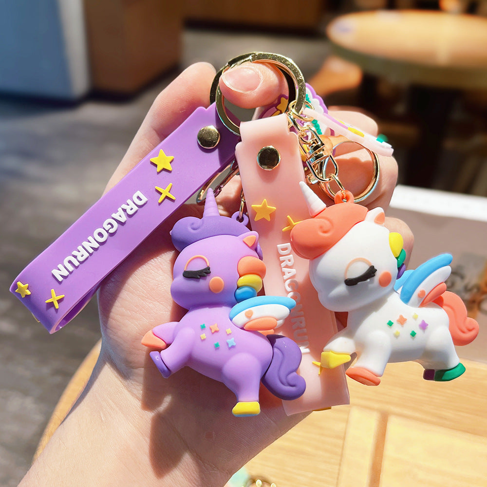Wholesale Cartoon Cute Unicorn PVC Keychain Cute Keychain ACC-KC-ErLu012