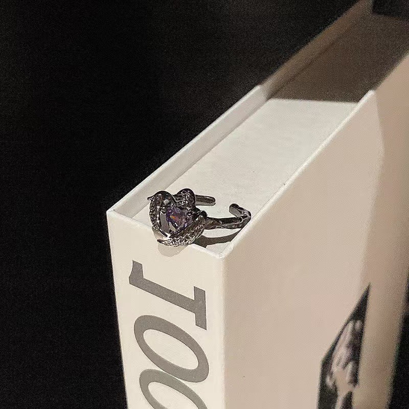 Wholesale Black Crow Red Love Heart Rings Necklaces Earrings