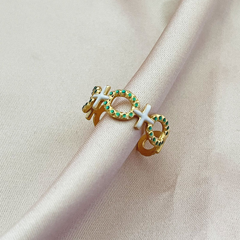 Wholesale cross  stainless steel open adjustable  ring