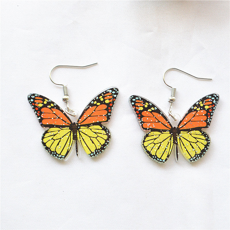 Wholesale Butterfly Series Earrings Creative Printed Earrings Acrylic Earrings