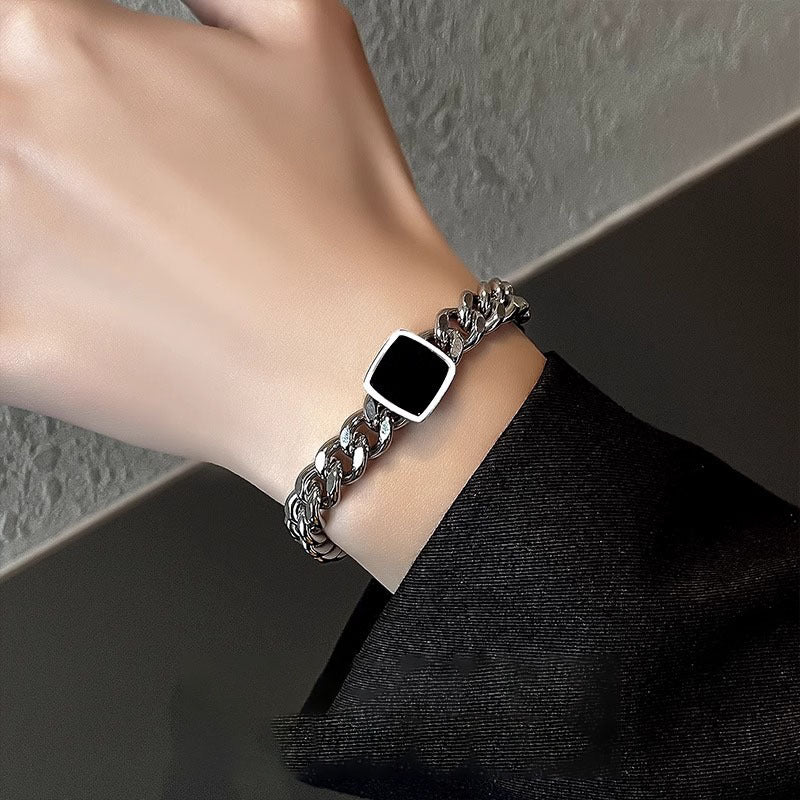 Wholesale Titanium Steel Square Cuban Bracelet,  Unisex Electroplated Jewelry Accessory,  Gift for Everyday Wear