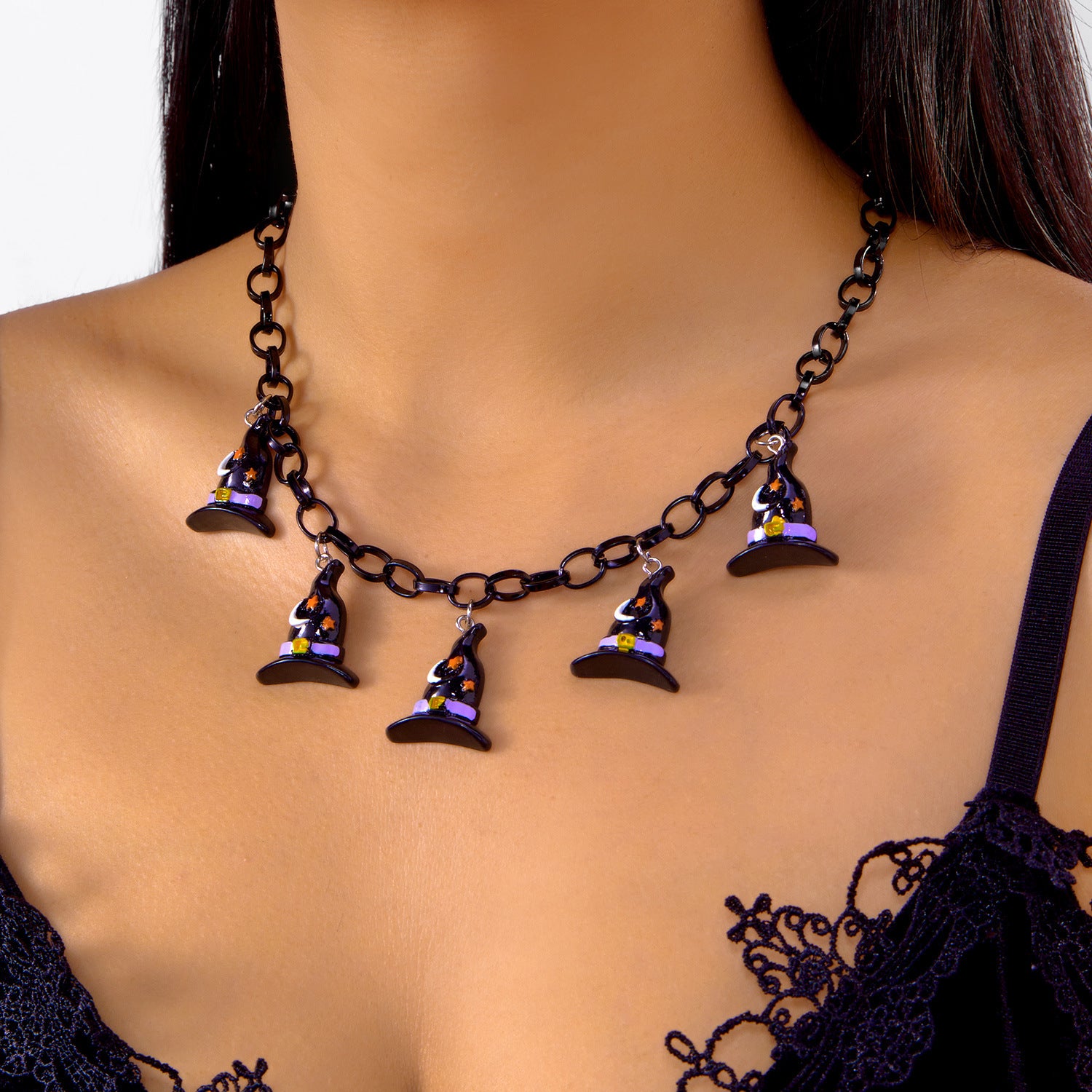 Wholesale  Personalized  Creative Pumpkin Ghost Pendant Clavicle Chain Necklace