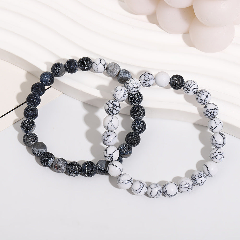 Wholesale Trendy Turquoise Couple Bead Bracelet Handmade Fashion Jewelry Accessory Gift