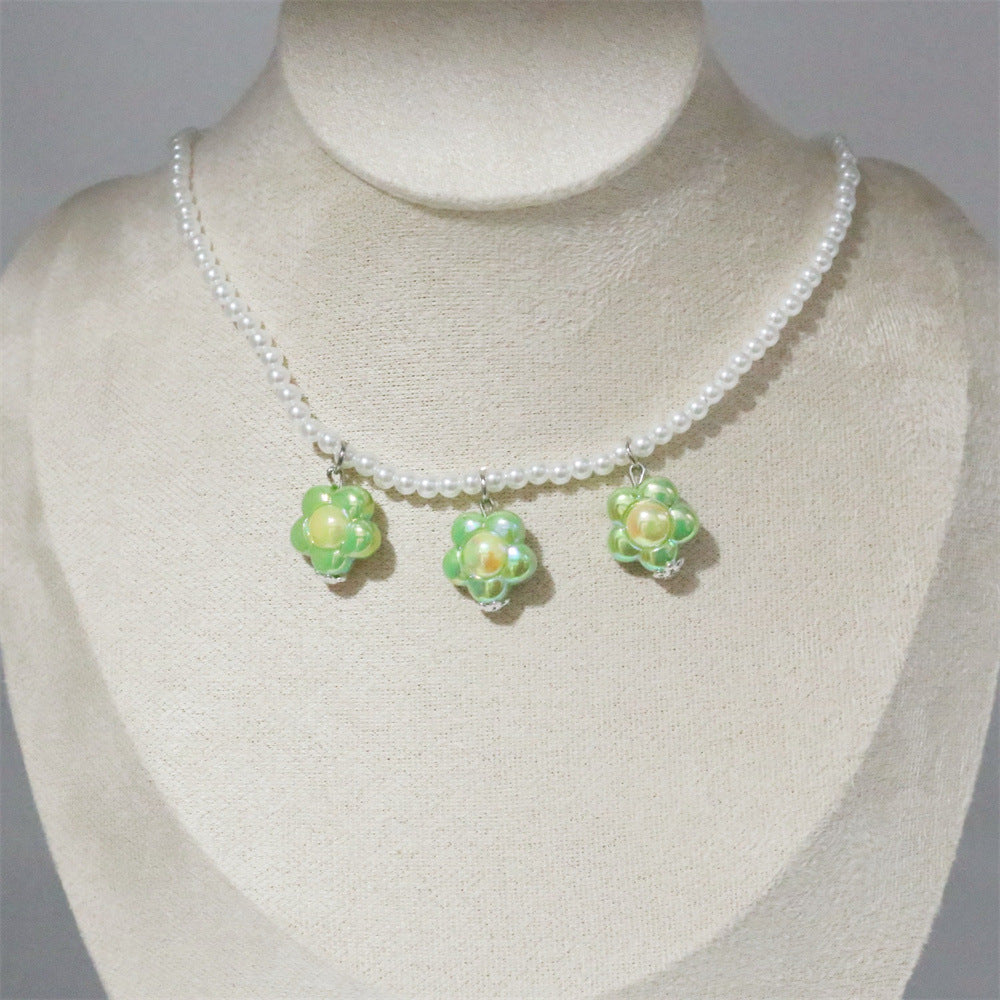 Wholesale  Flower Pearl Necklace  Clavicle Chain