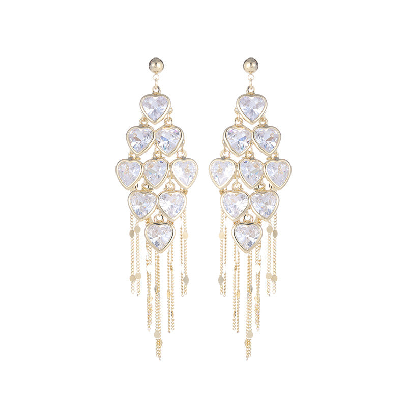 Wholesale  Luxury Fashion Earrings Super Flash Zircon Sweet Earrings