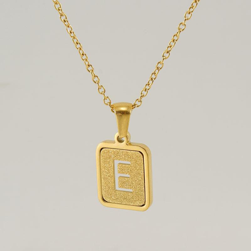 Wholesale 18K stainless steel hollow 26 English letter necklace