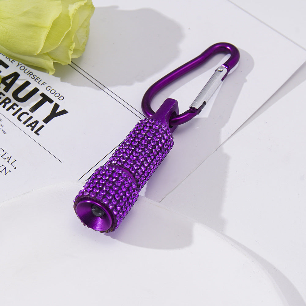 Wholesale New LED Fashion Diamond Mini Flashlight Carabiner Mini Emergency Flashlight Keychain Pendant ACC-KC-ZhiYa008