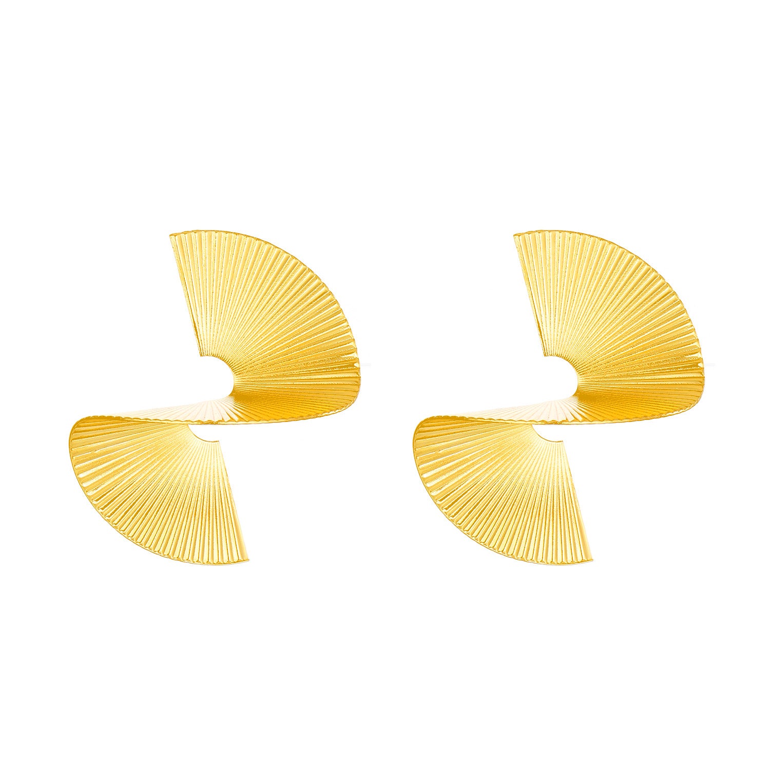 Wholesale Trendy Geometric Irregular Fan Earrings For Women Fashion Alloy Stud Earrings Party Wear Boutique Gift