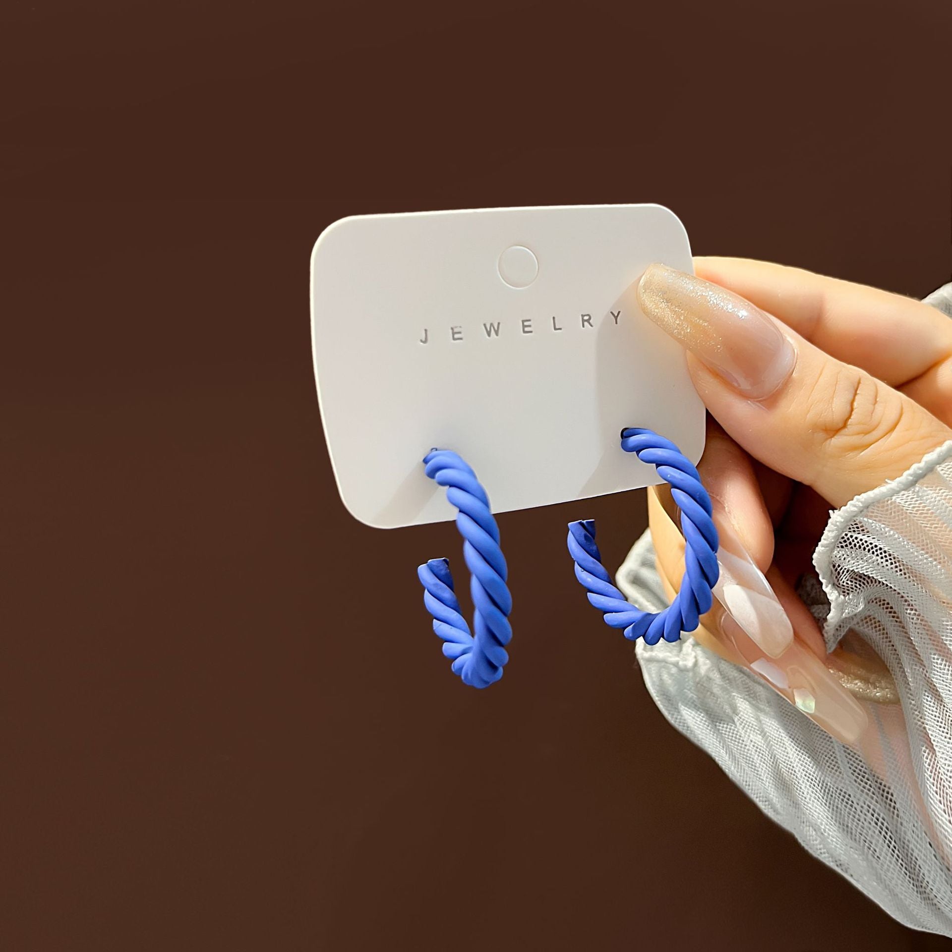 Wholesale Vintage Butterfly Hollow Blue Five-pointed Star Earrings