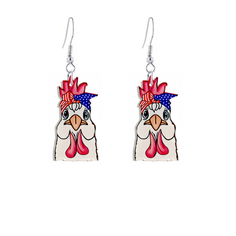 Wholesale American Independence Day Bow Popsicle Acrylic Earrings ACC-ES-YiYuan006
