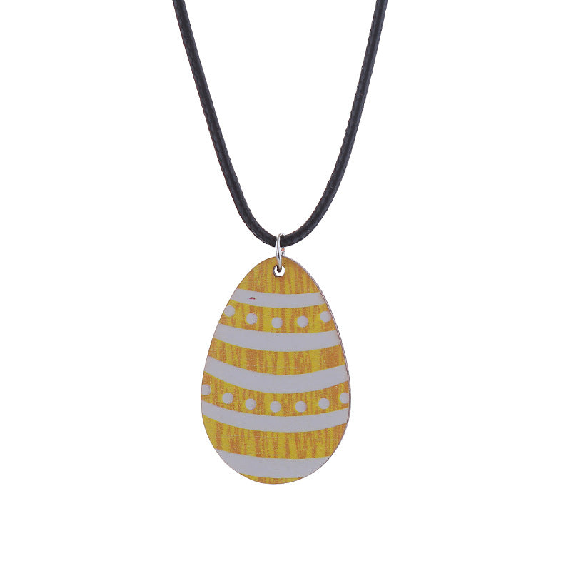 Wholesale Easter Earrings Rabbit Flower Basket Print Wooden Earrings