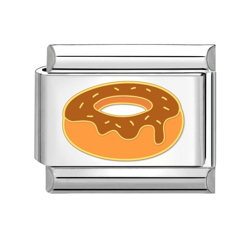 Wholesale Italian Charm Bracelet 9mm DIY Splicing Creative Dessert Stainless Steel Composable Bracelet