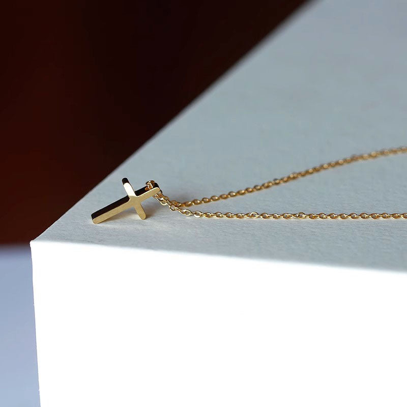 Wholesale Sweet &  Cool Cross Necklace Titanium Steel Pendant Fashion Accessory Gift for Women