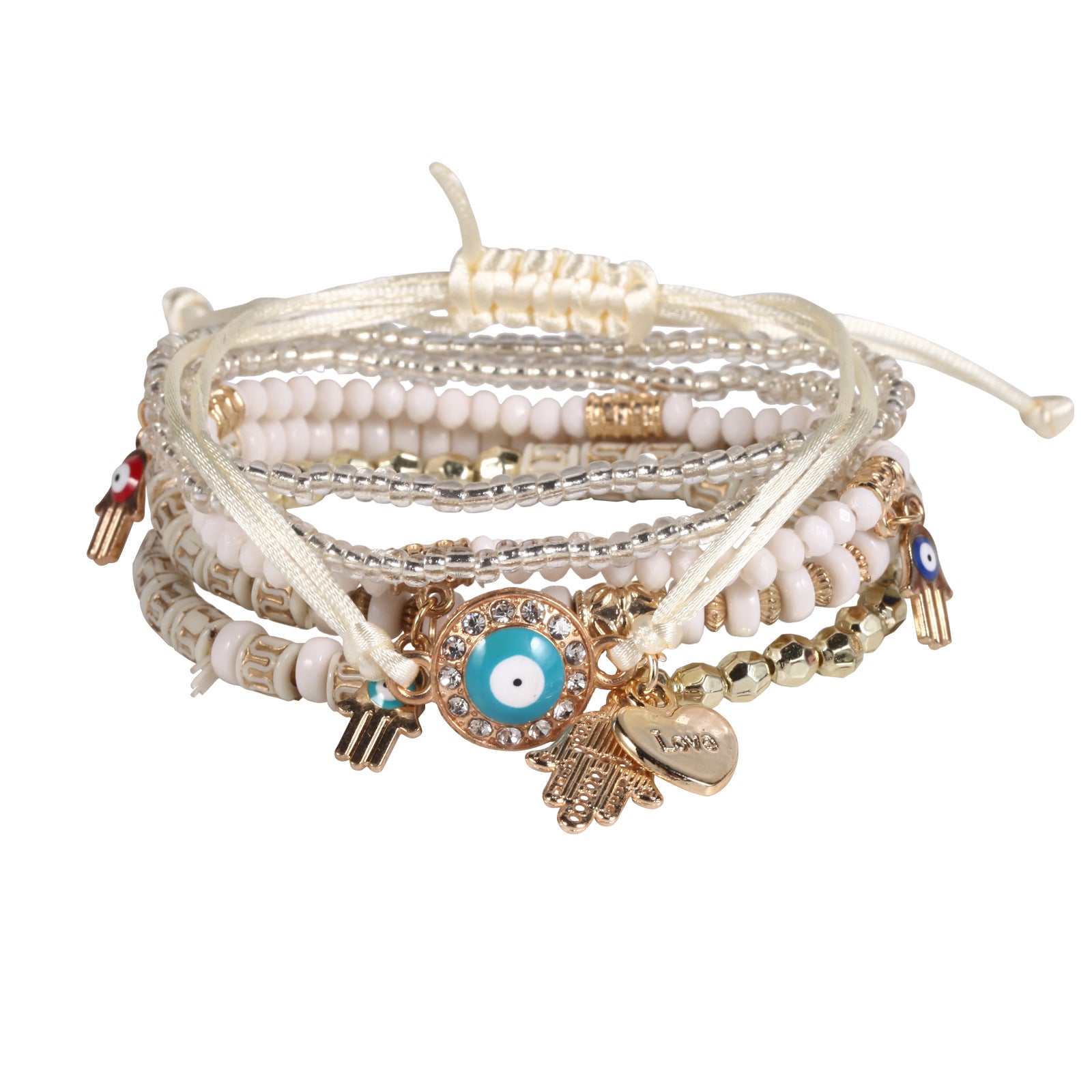 Wholesale Handmade Beaded Jewelry Evil Eye Bracelet Multi-layered Bracelet Beaded Bracelets ACC-BT-XinY002