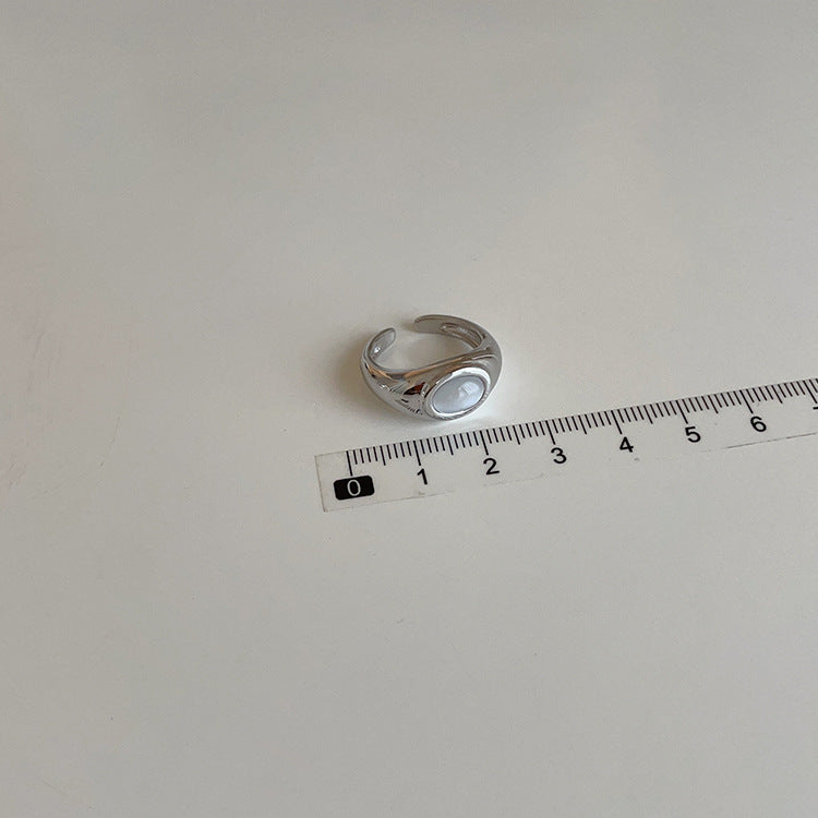 Wholesale Advanced Cat' s Eye Metal Open Ring  Niche Retro Personalized Simple All-match Elegant Ring