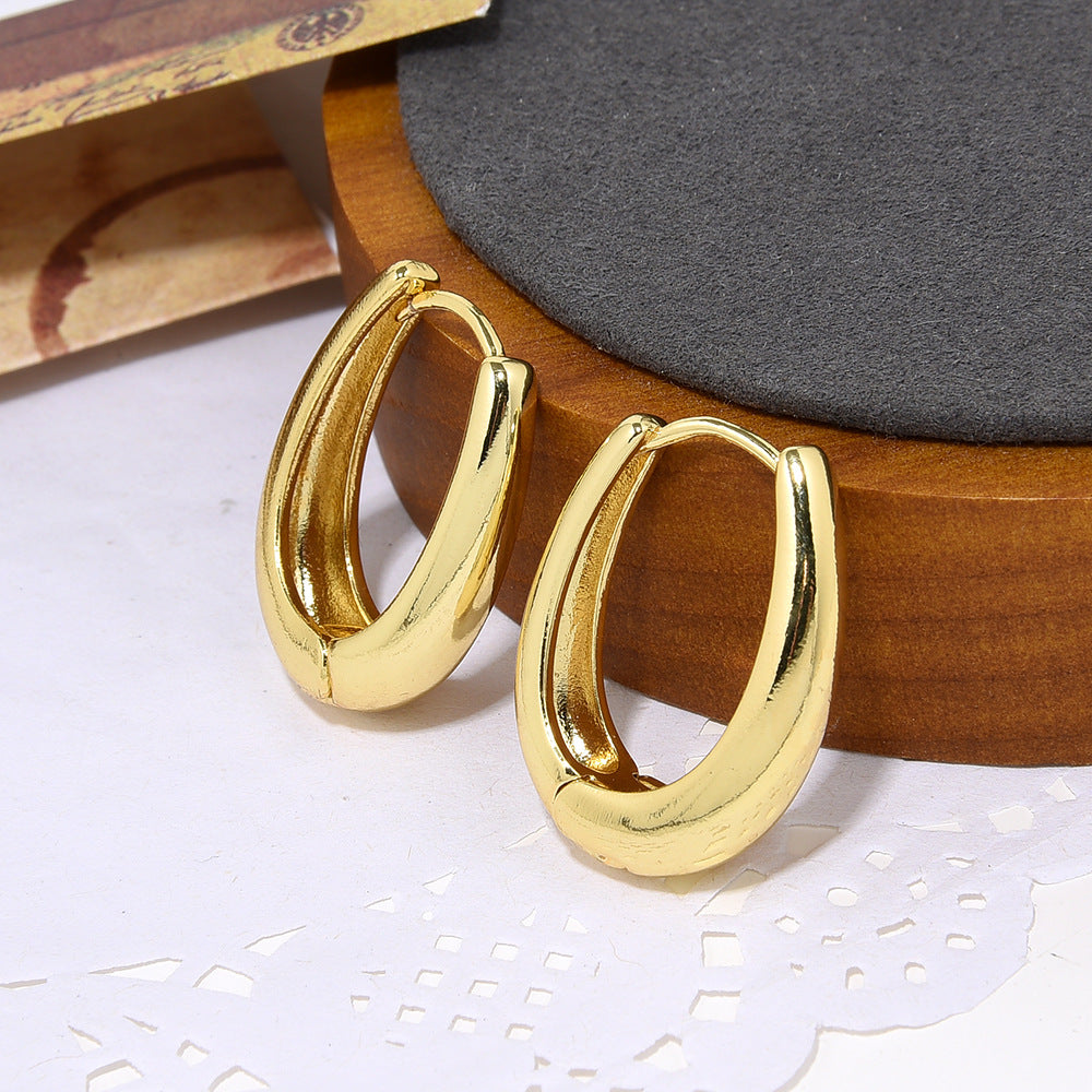 Wholesale  gold wave-shaped ladies earrings