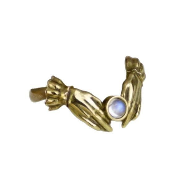 Wholesale Hands Guarding Retro Gem Ring