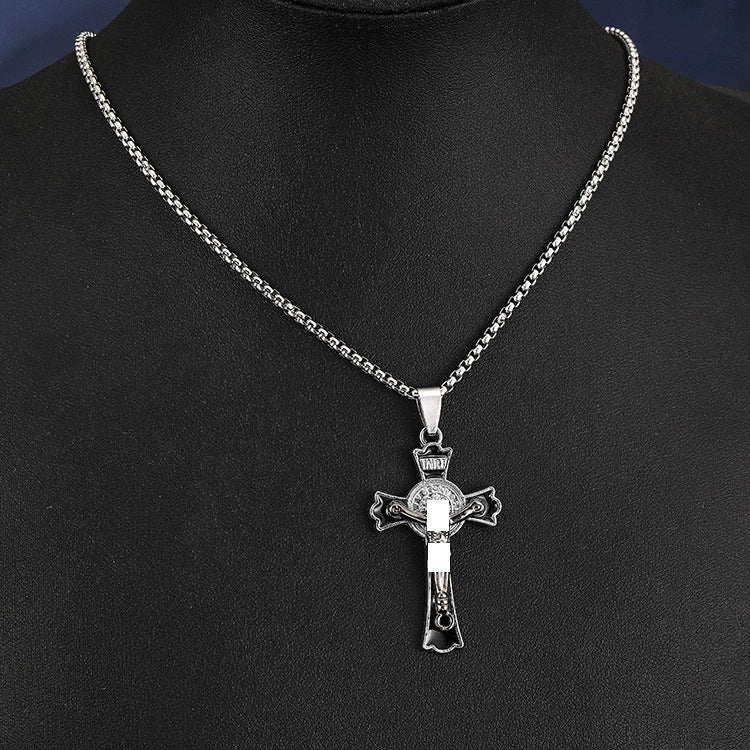 Wholesale Titanium Steel  Cross Necklace  Hip-Hop All-Match Pendant Necklaces