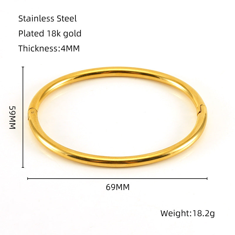 Wholesale golden bamboo titanium steel plain bracelet