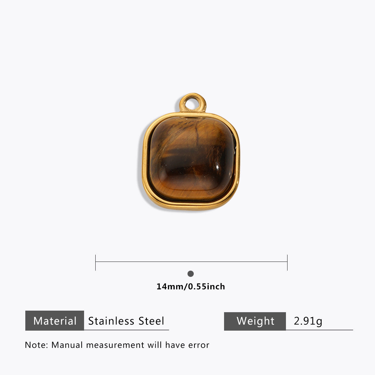 Wholesale Stainless Steel Maillard Tiger Eye Pendant