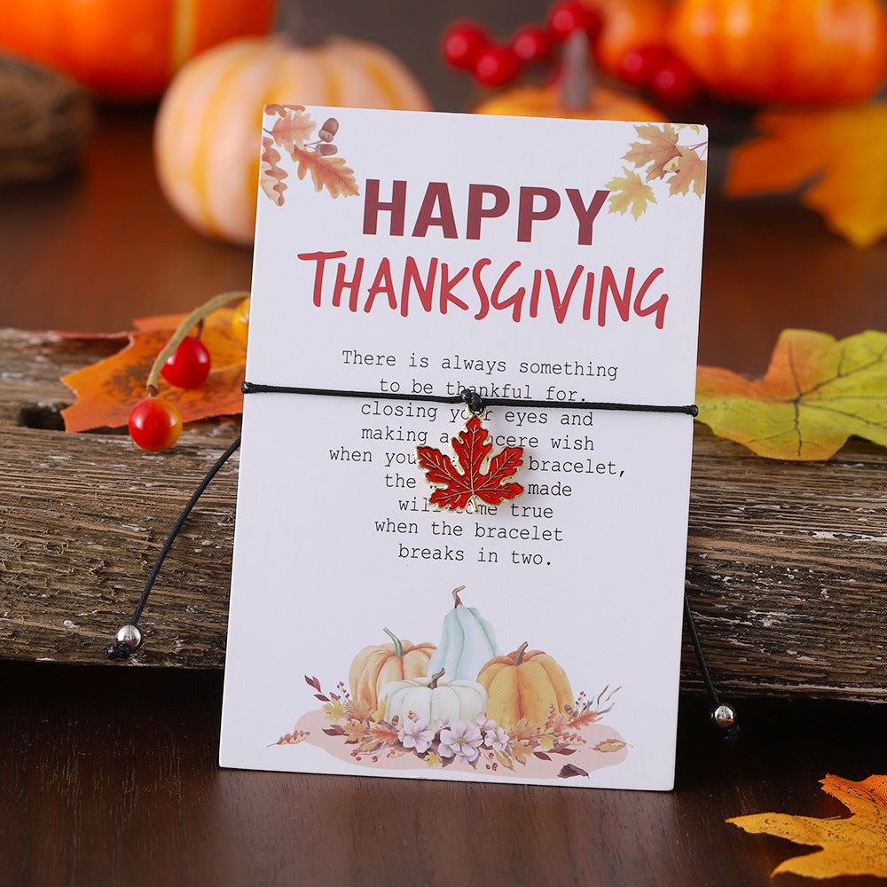 Wholesale Thanksgiving Maple Leaf Turkey Pine Cone Bracelet