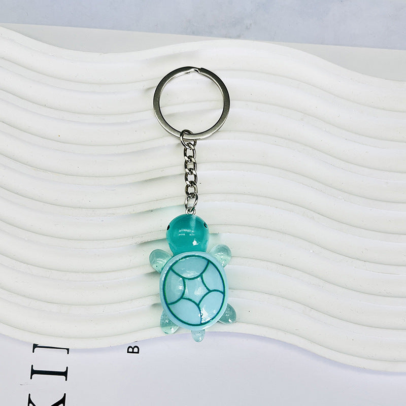 Wholesale Ins Style Cute Glowing Turtle Resin Keychain Bag Charm Decorative Accessory Gift For