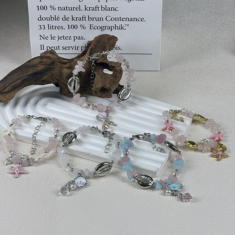 Wholesale  natural crystal irregular gravel bracelet