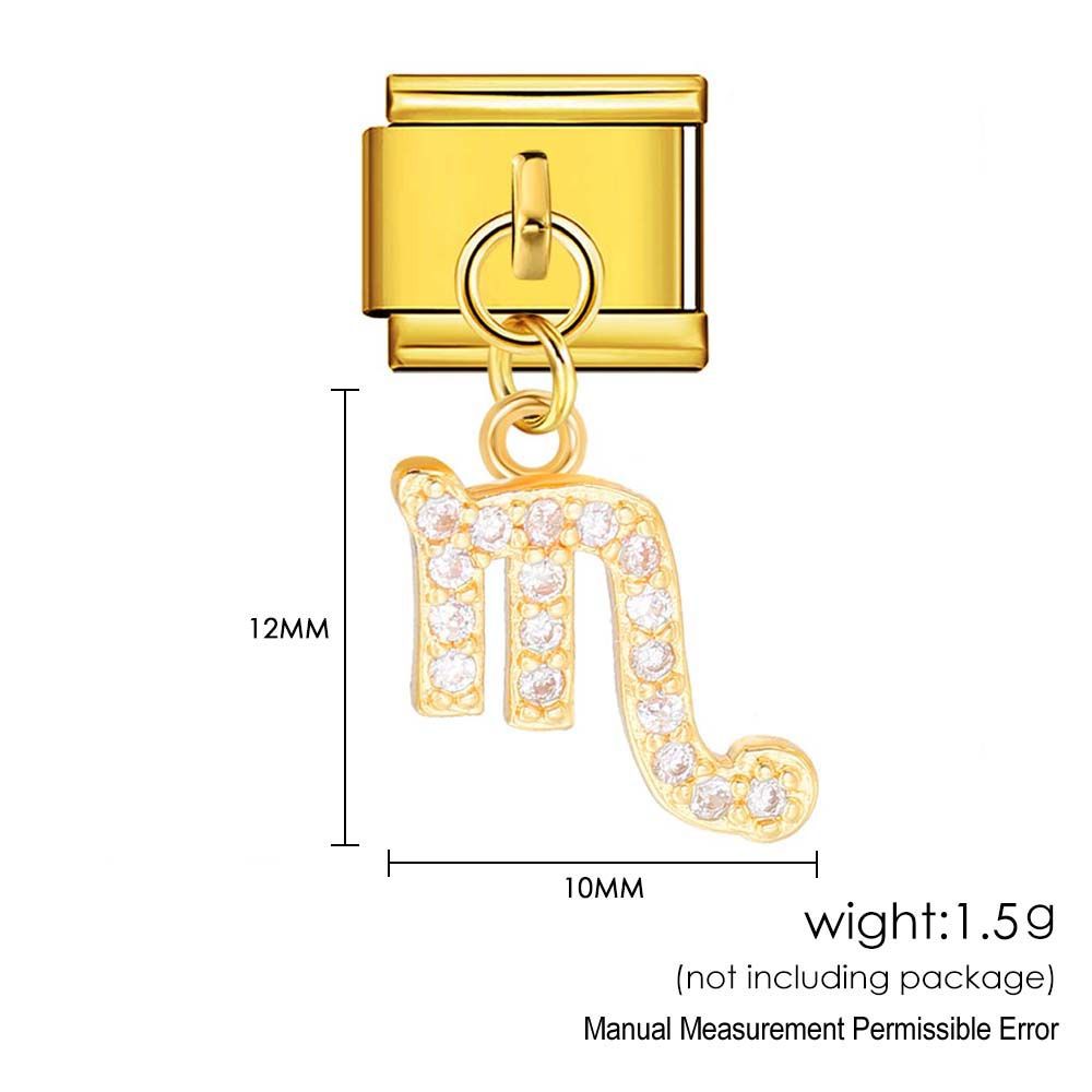 Wholesale 12 Zodiac Signs Rhinestone Pendant Bracelet Stainless Steel Fashion Jewelry Accessory Gift For Boutique Resale