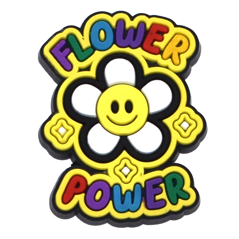 Wholesale  100pcs Random Rainbow Flowers Shoes Accessories Shoes Charms