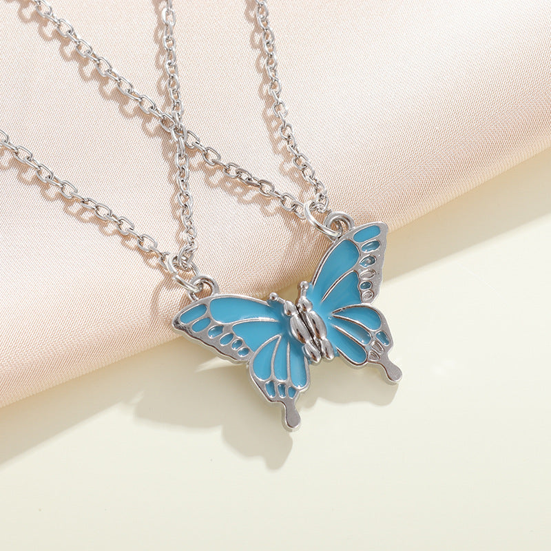 Wholesale  Friends Color Butterfly Friendship Magnetic Necklace