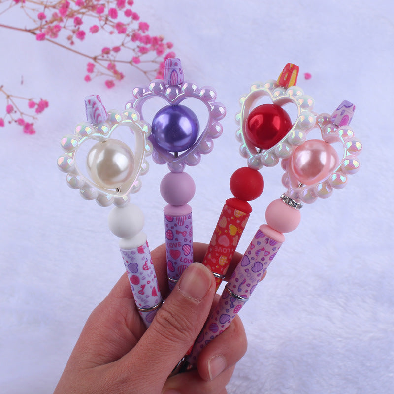 Wholesale Cute cartoon Valentine's Day shape love silicone beaded pen