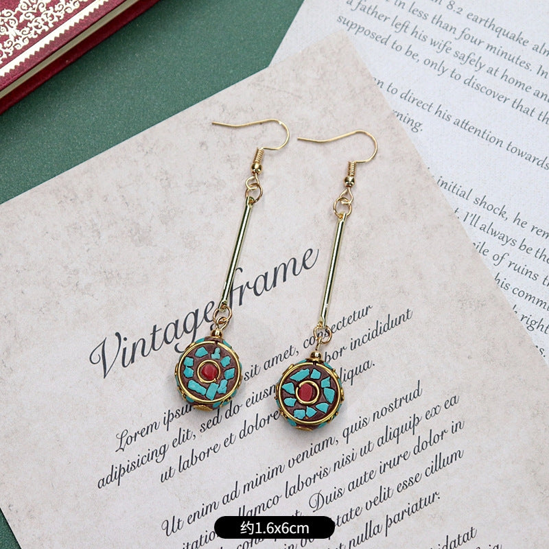 Wholesale Retro Nepal Style Handmade Dangle Earrings,  Trendy Fashion Accessory for Party or Everyday Wear