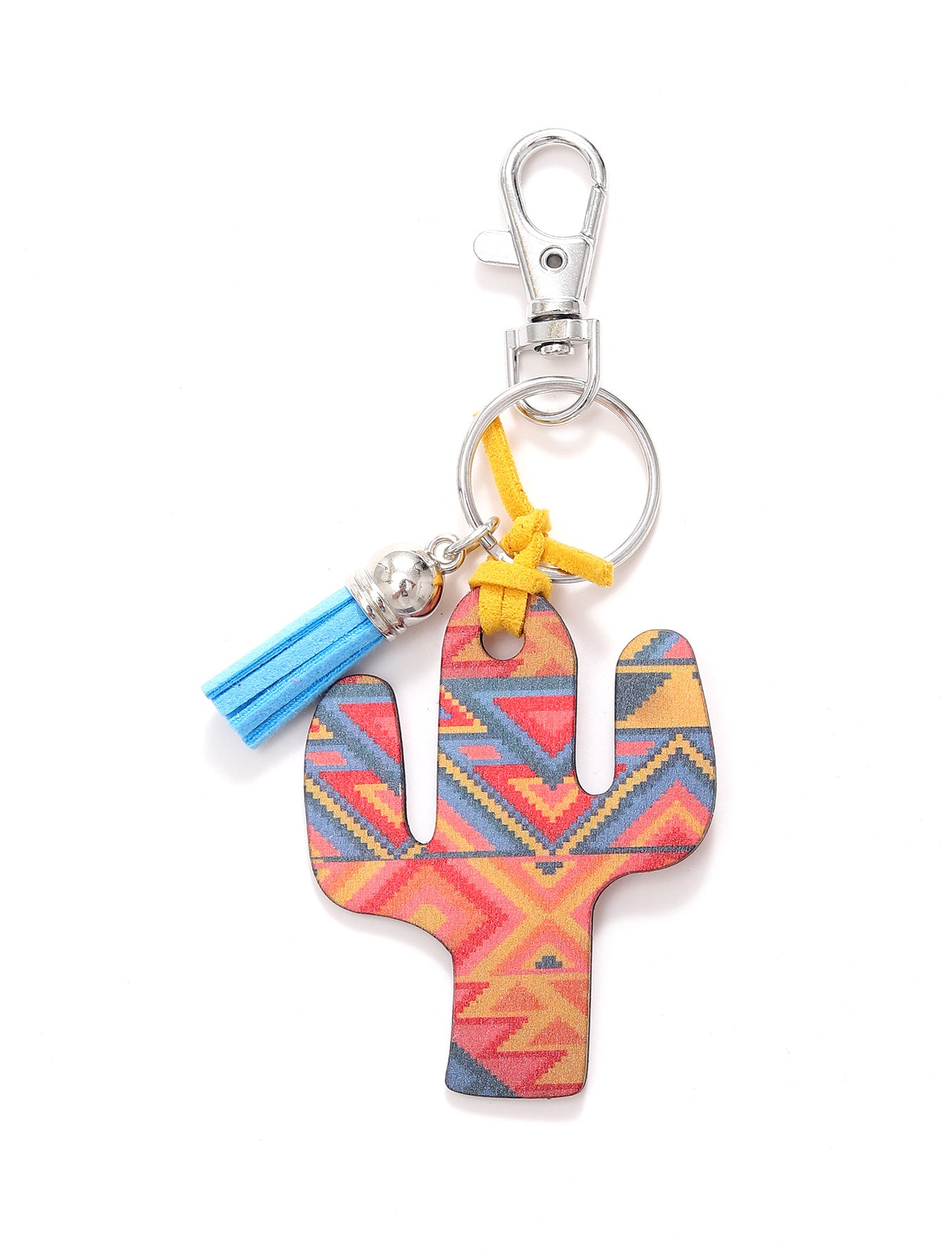 Wholesale Wooden Cactus Keychain Leopard Flower Rainbow Sunflower Keychains