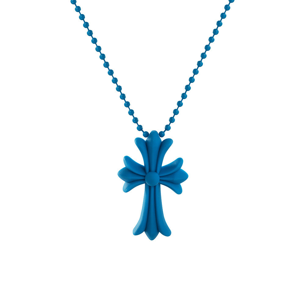 Wholesale  plastic colorful cross necklace