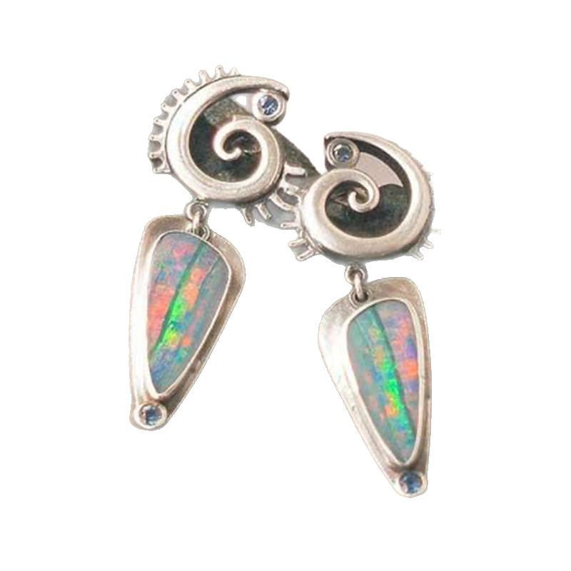 Wholesale  Geometric Spiral Color Enamel Earrings