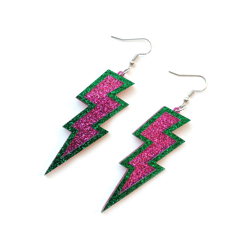 Wholesale Geometric Lightning Acrylic Earrings - Trendy Jewelry Accessory for Party,  Gift &  Boutique Resale
