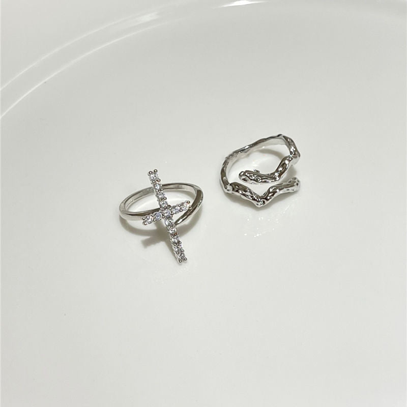 Wholesale Fashion Cross Open Ring For Women Adjustable Zinc Alloy Sweet Cool Style Jewelry Party Gift Accessory
