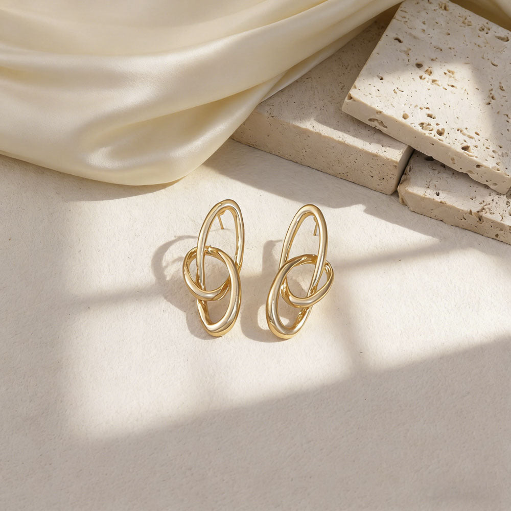 Wholesale Ocean-Inspired Textured Gold Conch and Starfish Stud Earrings