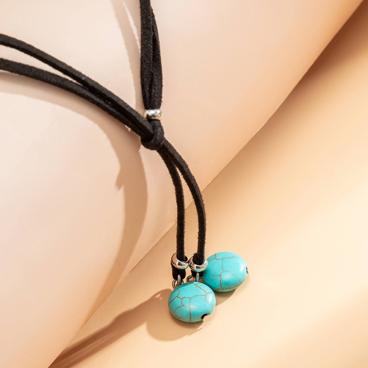 Wholesale Ethnic Geometric Double-Layer Turquoise Necklace Alloy Electroplated Fashion Accessory
