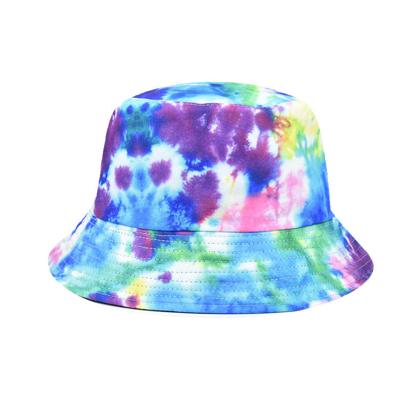 Wholesale Colorful Tie Dye Bucket Hat For Men Women Wide Brim Sun Hat Trendy Summer Fashion Accessory