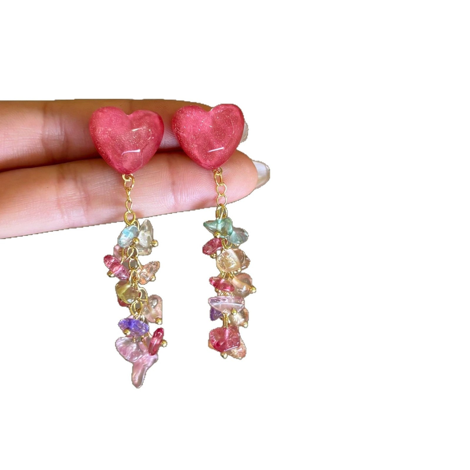 Wholesale Heart  Flower Tassel Earrings