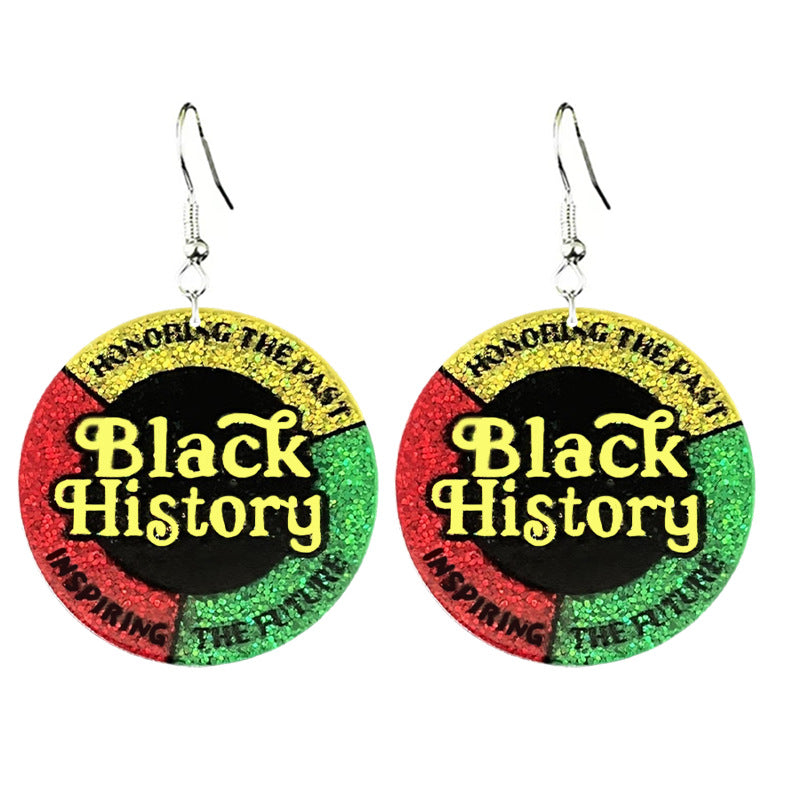 Wholesale  Black Liberation Day Celebrates June Festival Flag  Earrings
