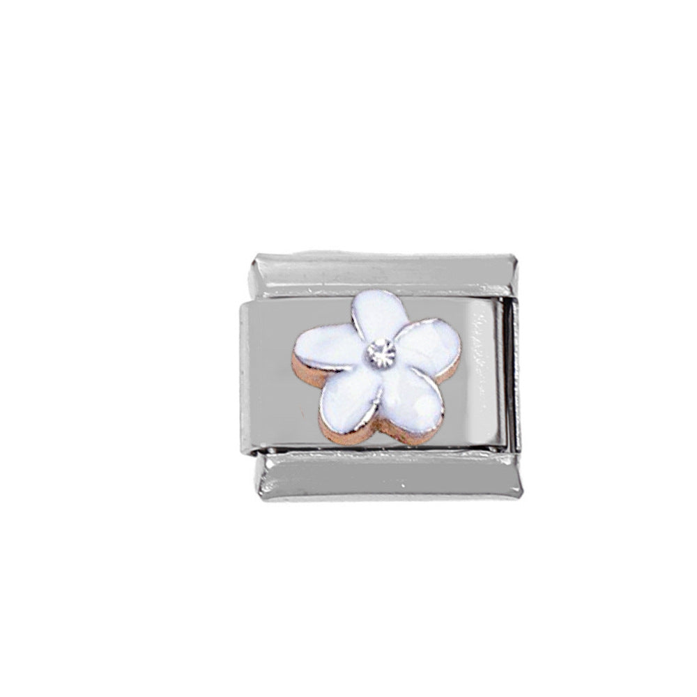 Wholesale Stainless Steel Flower Charms With Enamel Drop Design For DIY Jewelry Making Craft Supply